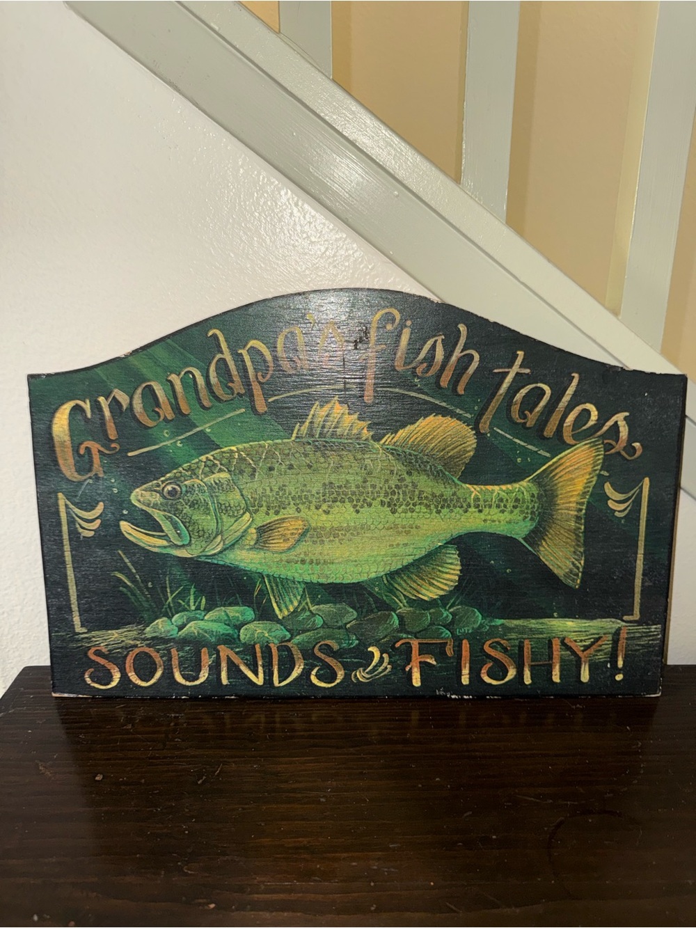 Vintage Wooden Fishing Sign